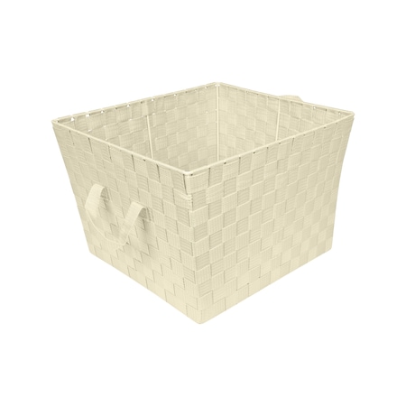 Simplify Storage Bin, Plastic, Ivory, 13 in H, 15 in W, 13 in L 25091-IVORY